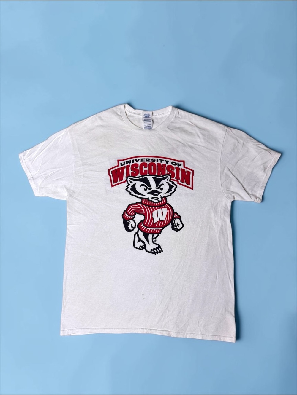 University of Wisconsin White Badger Mascot Tee
